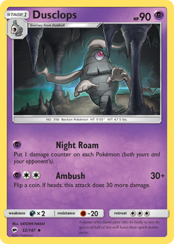 Pokemon Burning Shadows Dusclops - 52