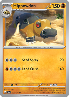 Pokemon Prismatic Evolutions Hippowdon - 53