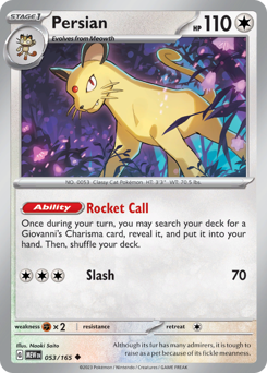 Pokemon 151 Persian - 53