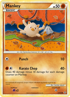 Pokemon HS—Unleashed Mankey - 53