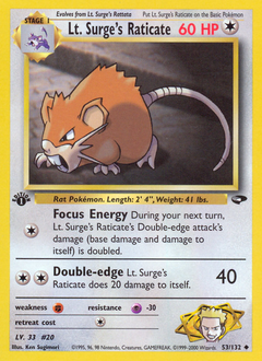 Pokemon Gym Challenge Lt. Surge's Raticate - 53
