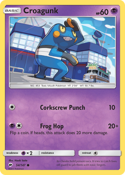 Pokemon Burning Shadows Croagunk - 54