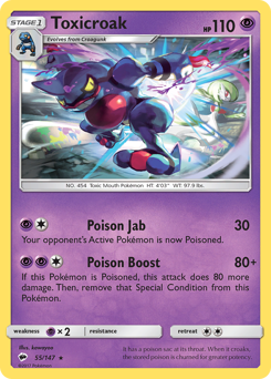 Pokemon Burning Shadows Toxicroak - 55
