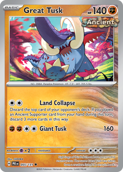 Pokemon Prismatic Evolutions Great Tusk - 55