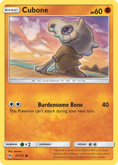 Pokemon Forbidden Light Cubone - 57