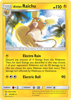 Pokemon Unified Minds Alolan Raichu - 57