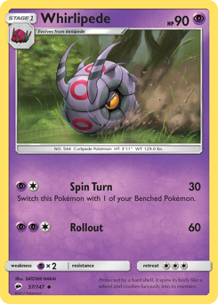 Pokemon Burning Shadows Whirlipede - 57