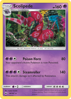 Pokemon Burning Shadows Scolipede - 58