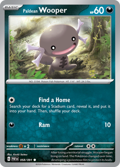 Pokemon Paldean Fates Paldean Wooper - 58
