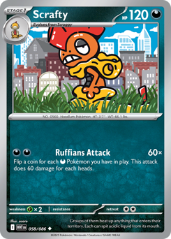 Pokemon White Flare Scrafty - 58