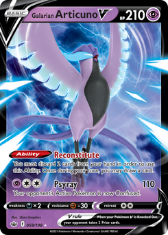 Pokemon Chilling Reign Galarian Articuno V - 58