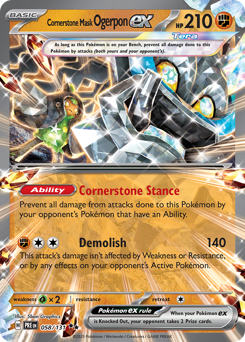 Pokemon Prismatic Evolutions Cornerstone Mask Ogerpon ex - 58