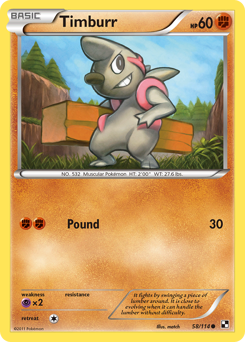 Pokemon Black & White Timburr - 58