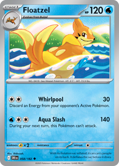 Pokemon Destined Rivals Floatzel - 58