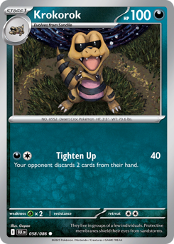 Pokemon Black Bolt Krokorok - 58