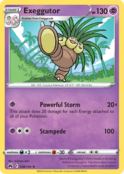 Pokemon Crown Zenith Exeggutor - 58