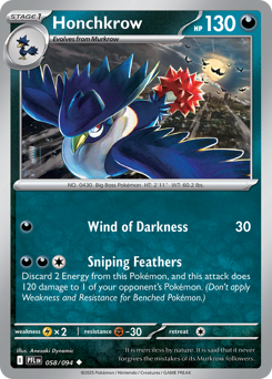 Pokemon Phantasmal Flames Honchkrow - 58