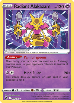 Pokemon Silver Tempest Radiant Alakazam - 59