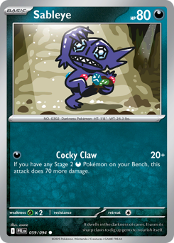 Pokemon Phantasmal Flames Sableye - 59