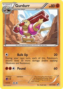 Pokemon Black & White Gurdurr - 60