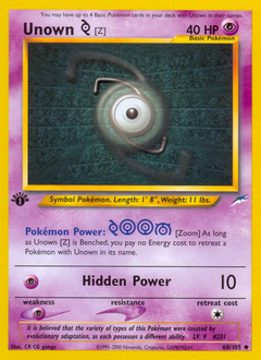 Pokemon Neo Destiny Unown [Z] - 60