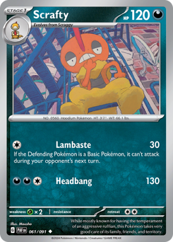 Pokemon Paldean Fates Scrafty - 61