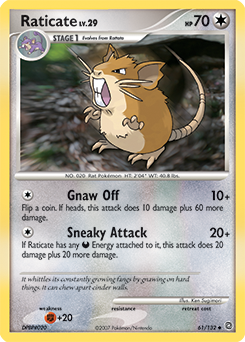 Pokemon Secret Wonders Raticate - 61