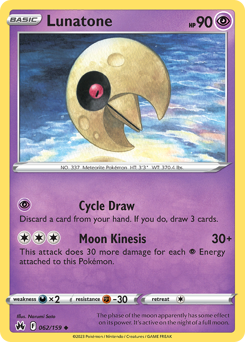 Pokemon Crown Zenith Lunatone - 62