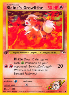 Pokemon Gym Heroes Blaine's Growlithe - 62