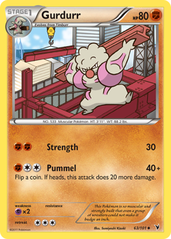 Pokemon Noble Victories Gurdurr - 63