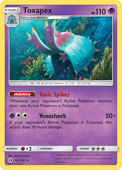 Pokemon Sun & Moon Toxapex - 63