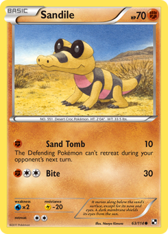 Pokemon Black & White Sandile - 63