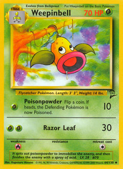 Pokemon Base Set 2 Weepinbell - 64