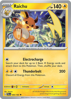 Pokemon Paldea Evolved Raichu - 64