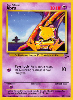 Pokemon Base Set 2 Abra - 65