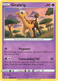 Pokemon Vivid Voltage Girafarig - 65
