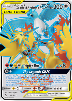 Pokemon Hidden Fates Moltres & Zapdos & Articuno-GX - 66