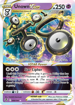 Pokemon Silver Tempest Unown VSTAR - 66