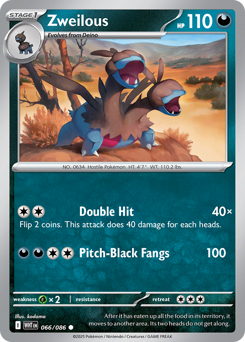 Pokemon White Flare Zweilous - 66