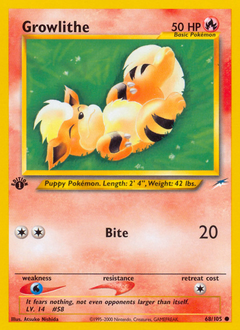 Pokemon Neo Destiny Growlithe - 68