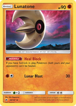 Pokemon Burning Shadows Lunatone - 68