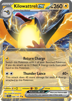 Pokemon Surging Sparks Kilowattrel ex - 68