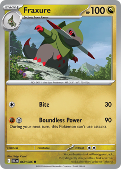 Pokemon Black Bolt Fraxure - 69