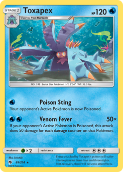 Pokemon Lost Thunder Toxapex - 69