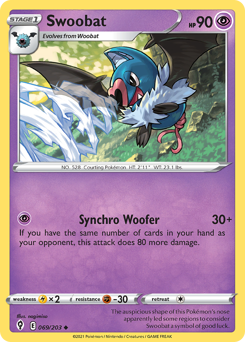 Pokemon Evolving Skies Swoobat - 69