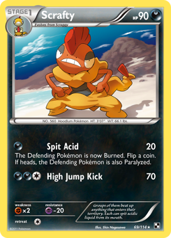 Pokemon Black & White Scrafty - 69