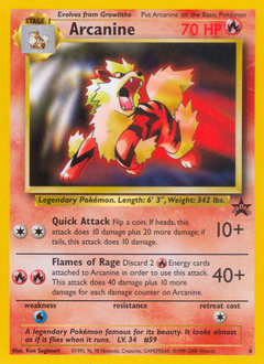 Pokemon Wizards Black Star Promos Arcanine - 6