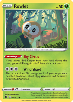 Pokemon Shining Fates Rowlet - 6