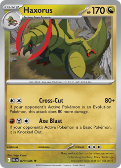 Pokemon Black Bolt Haxorus - 70