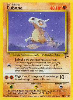 Pokemon Base Set 2 Cubone - 70